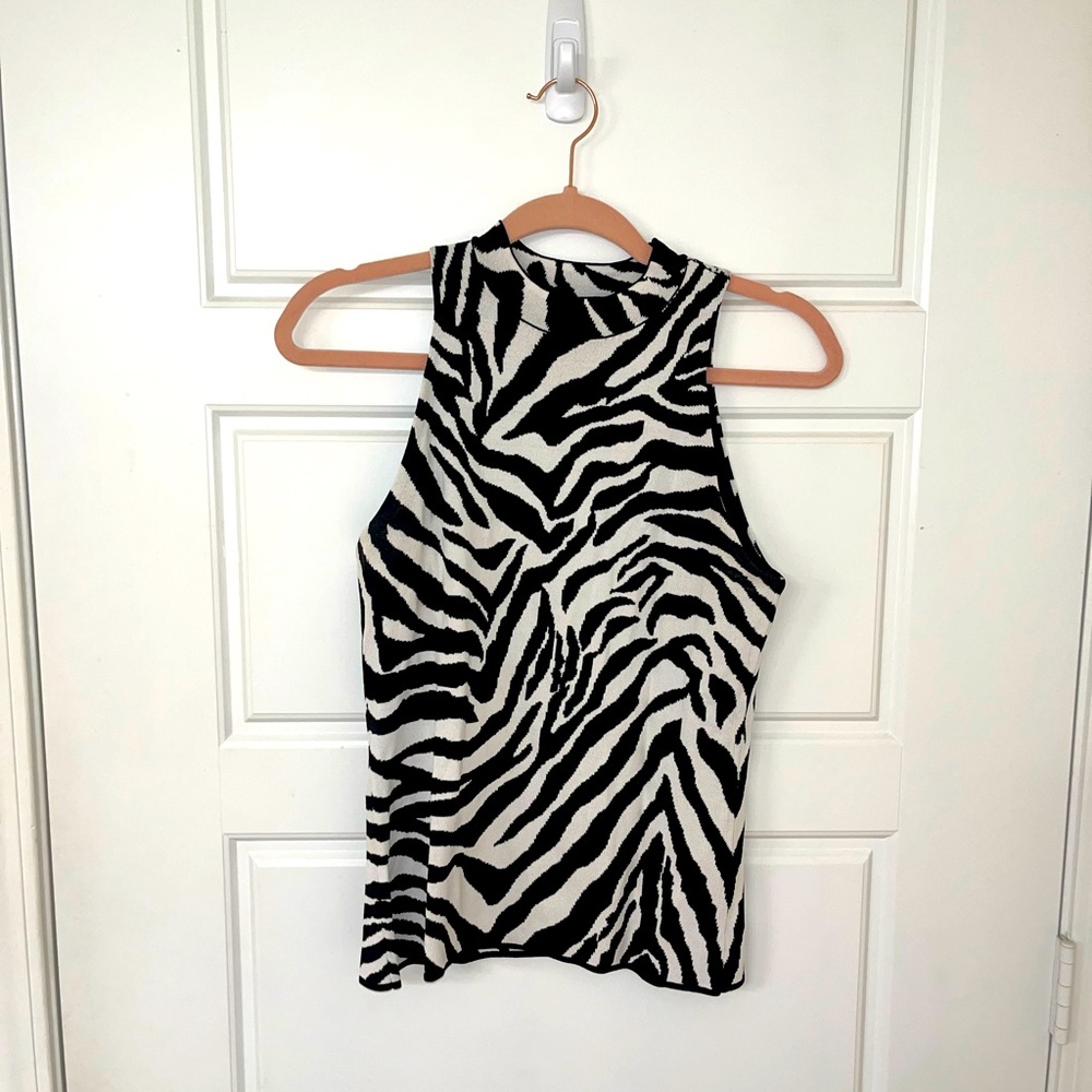 Zebra Print Sleeveless Top